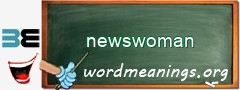 WordMeaning blackboard for newswoman